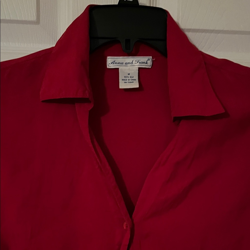 Anna and Frank Scarlet Button-Up